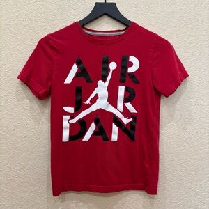 Air Jordan Stencil T-Shirt Youth Boys Short Sleeve T Shirt Red Medium (10-12)